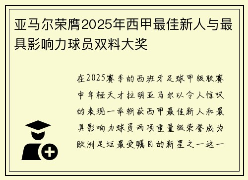 亚马尔荣膺2025年西甲最佳新人与最具影响力球员双料大奖